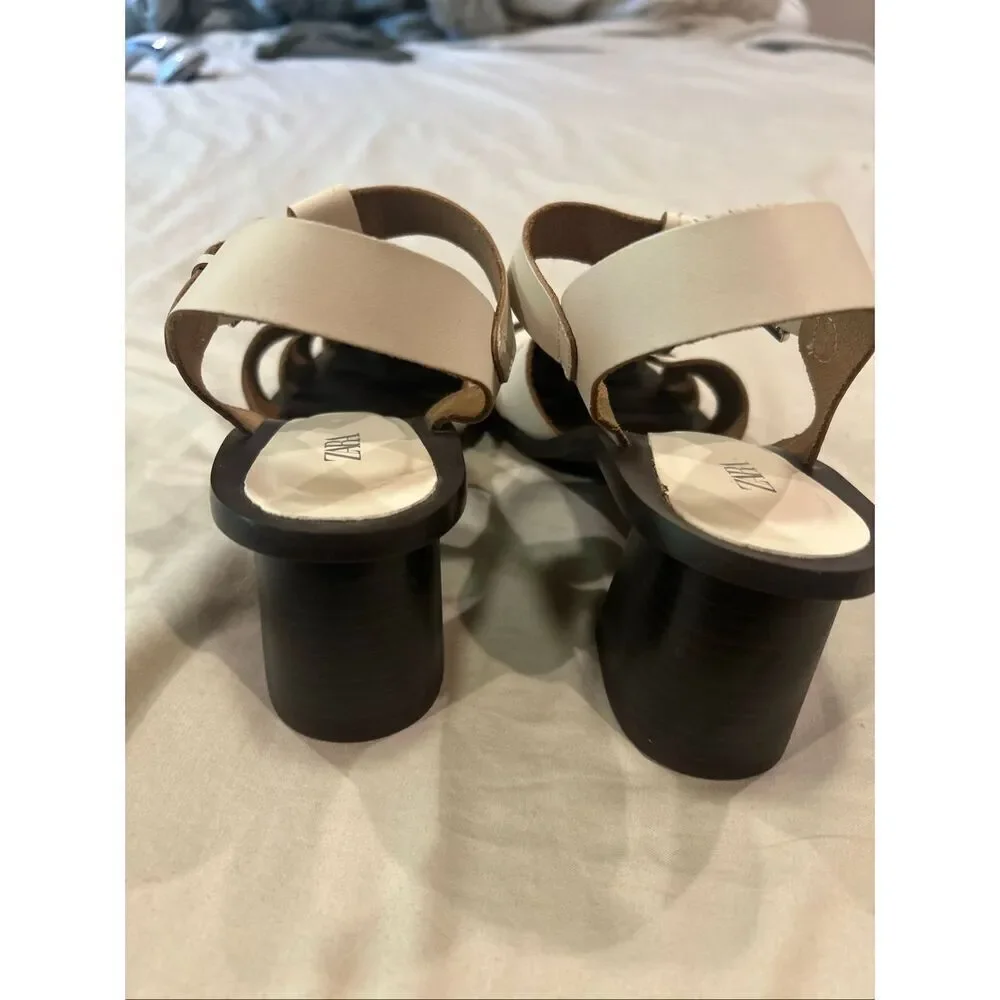 Zara Leather Cage Sandals - Picture 4 of 8